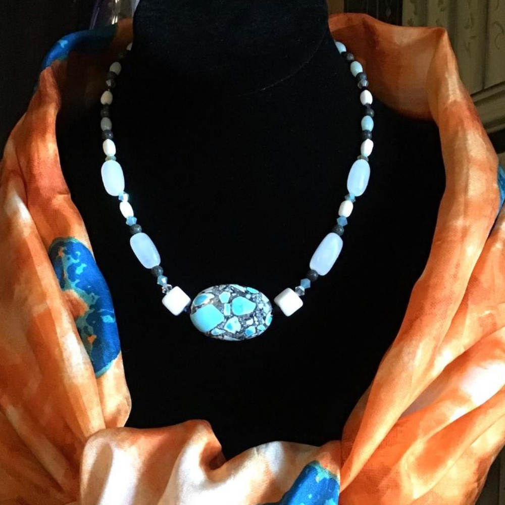 Gemstone & Sterling Choker
